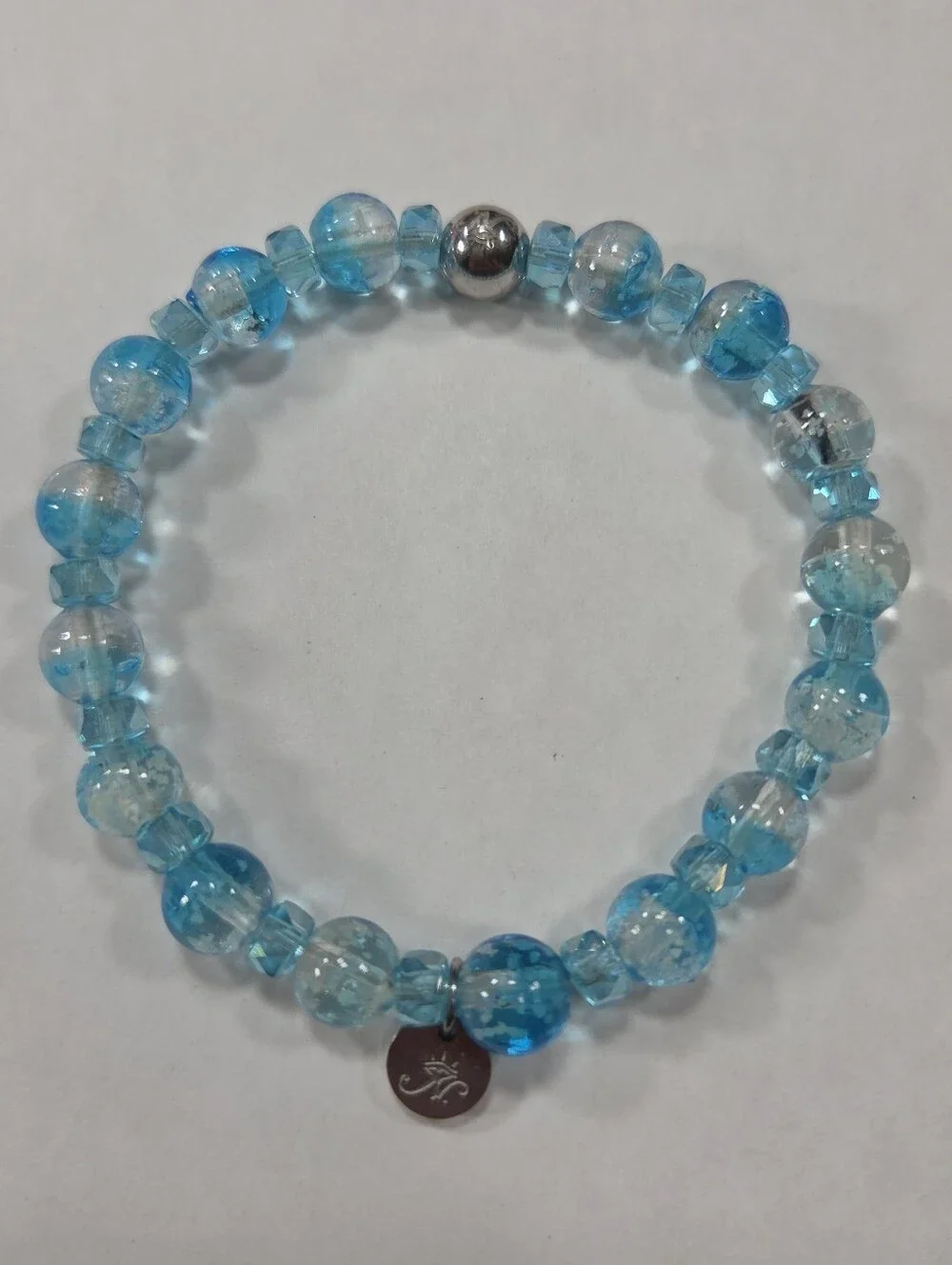🆕️ NOGU Aquamarine Ice Firefly Glass Snow Globe Bracelet